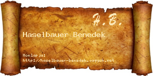 Haselbauer Benedek névjegykártya